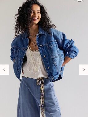 We The Free Opal Swing Denim Jacket- Size L (Color-Cowboy Romance)